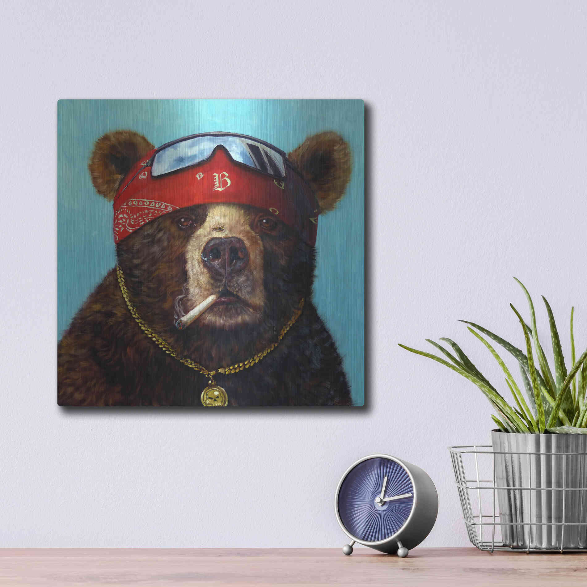 Luxe Metal Art 'Half Baked' by Lucia Heffernan, Metal Wall Art,12x12