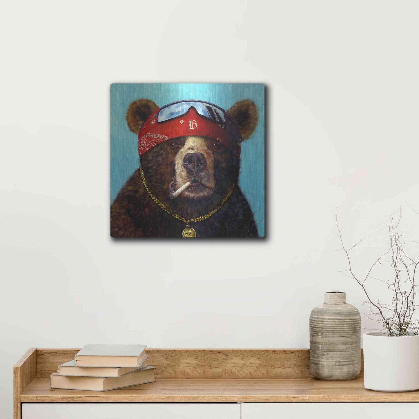 Luxe Metal Art 'Half Baked' by Lucia Heffernan, Metal Wall Art,12x12