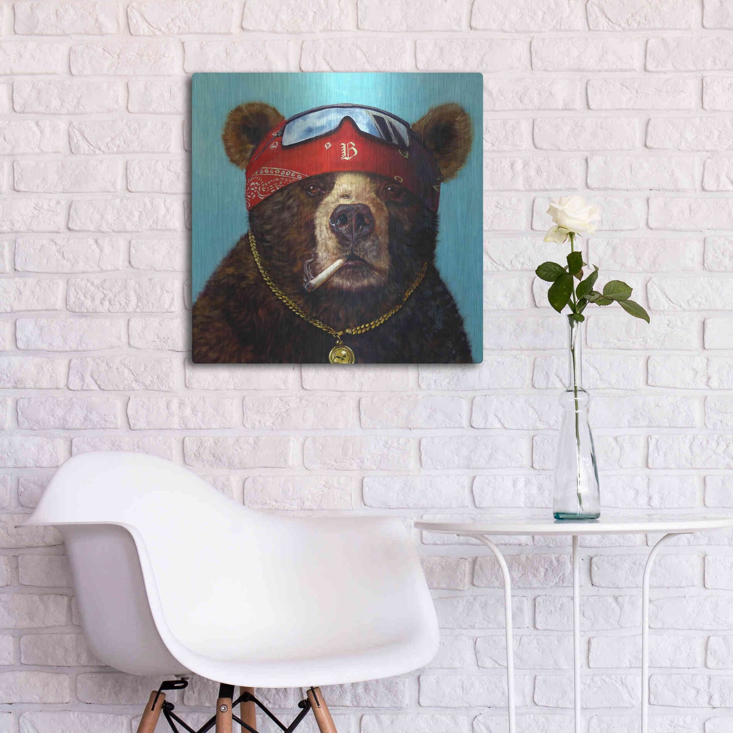 Luxe Metal Art 'Half Baked' by Lucia Heffernan, Metal Wall Art,24x24