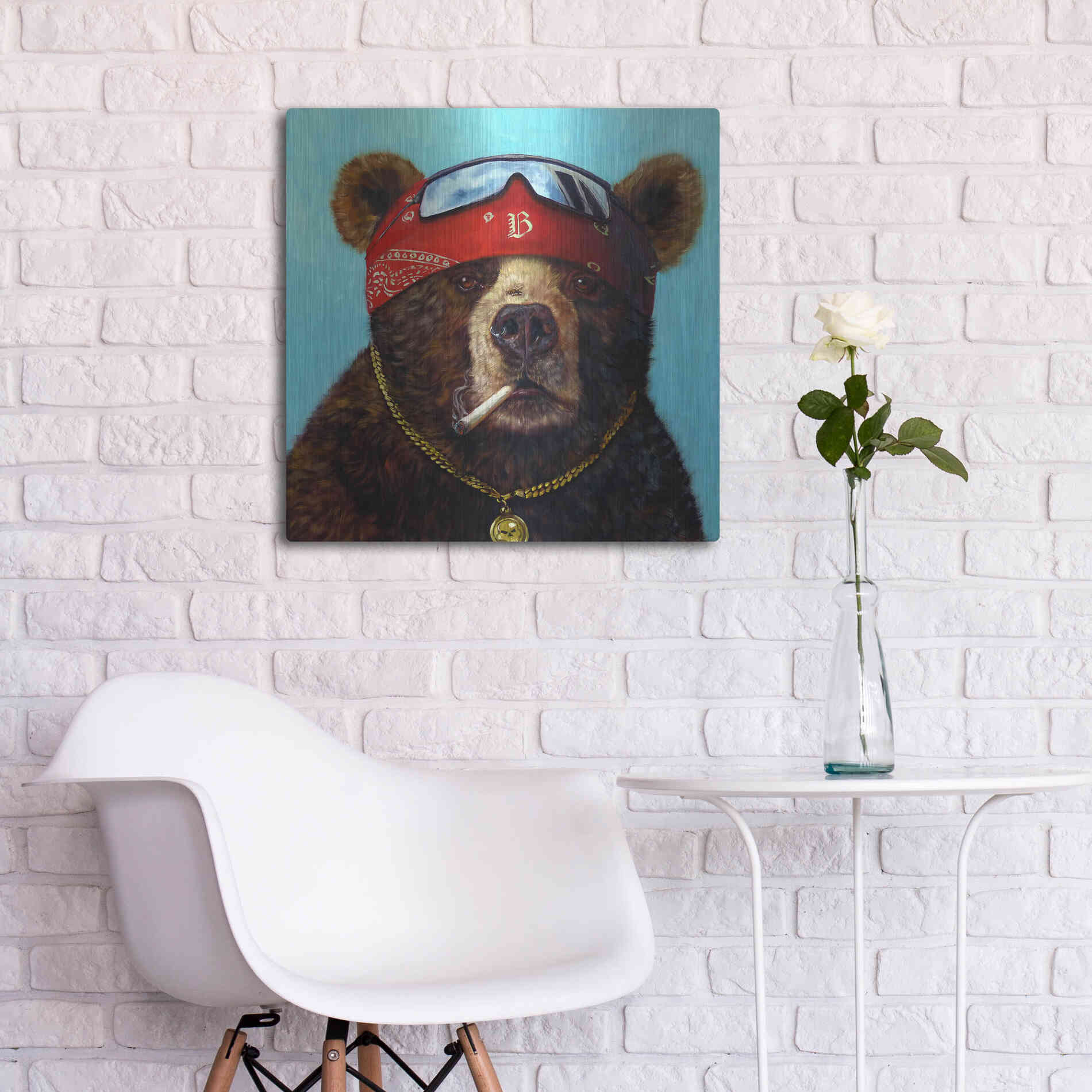 Luxe Metal Art 'Half Baked' by Lucia Heffernan, Metal Wall Art,24x24