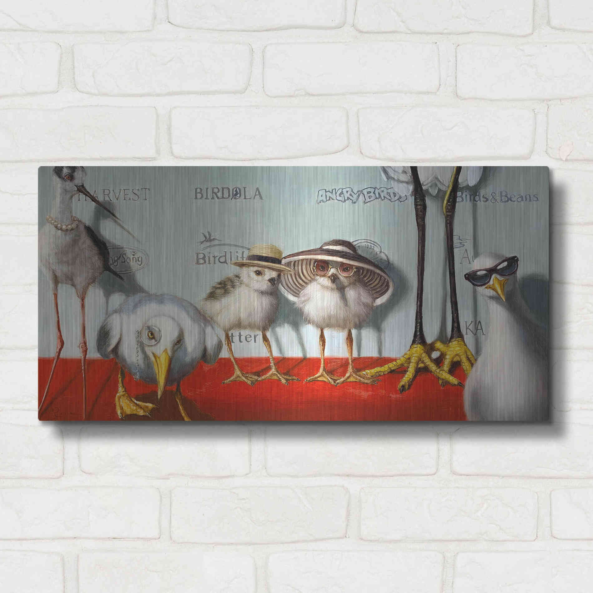 Luxe Metal Art 'Hampton Chicks' by Lucia Heffernan, Metal Wall Art,24x12