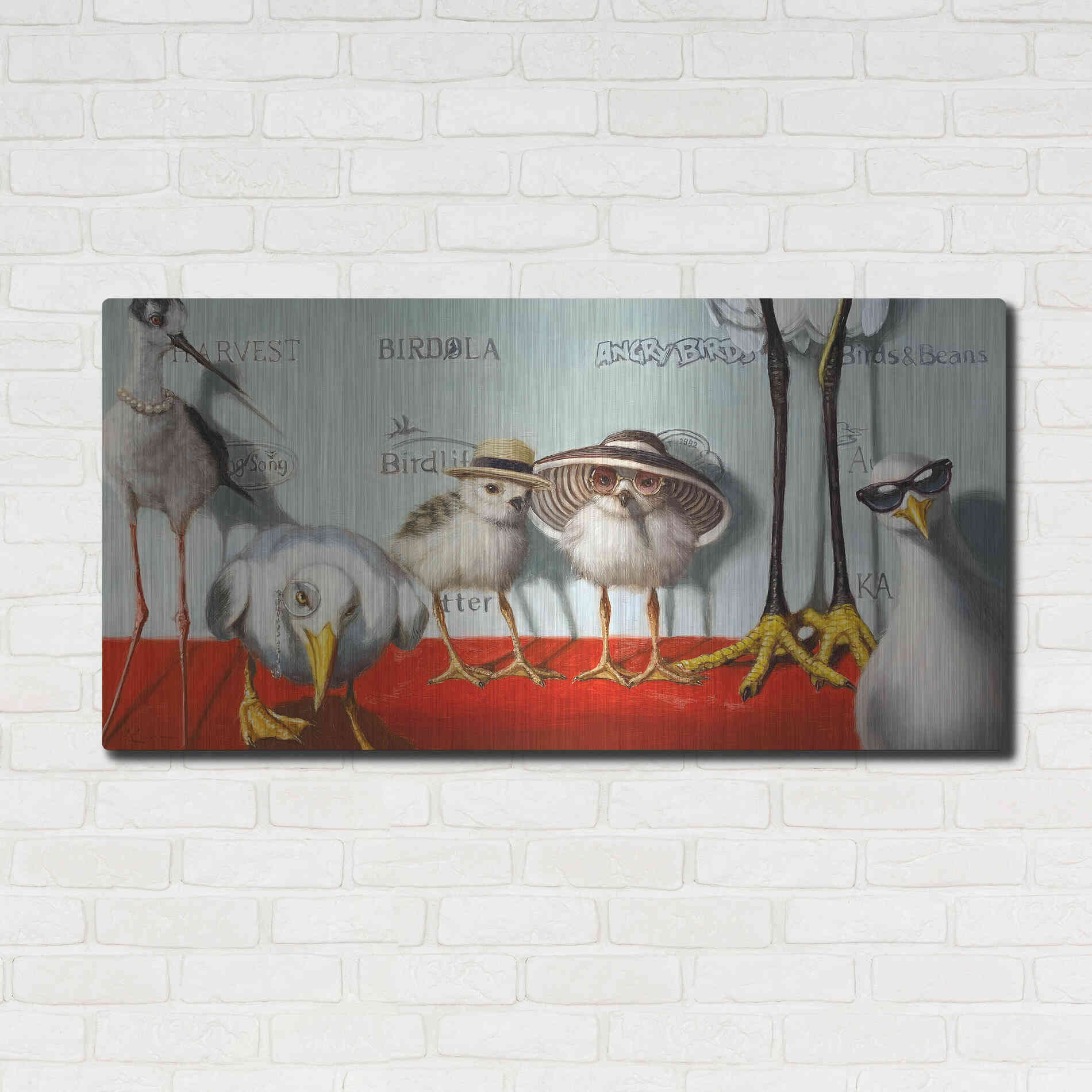 Luxe Metal Art 'Hampton Chicks' by Lucia Heffernan, Metal Wall Art,48x24