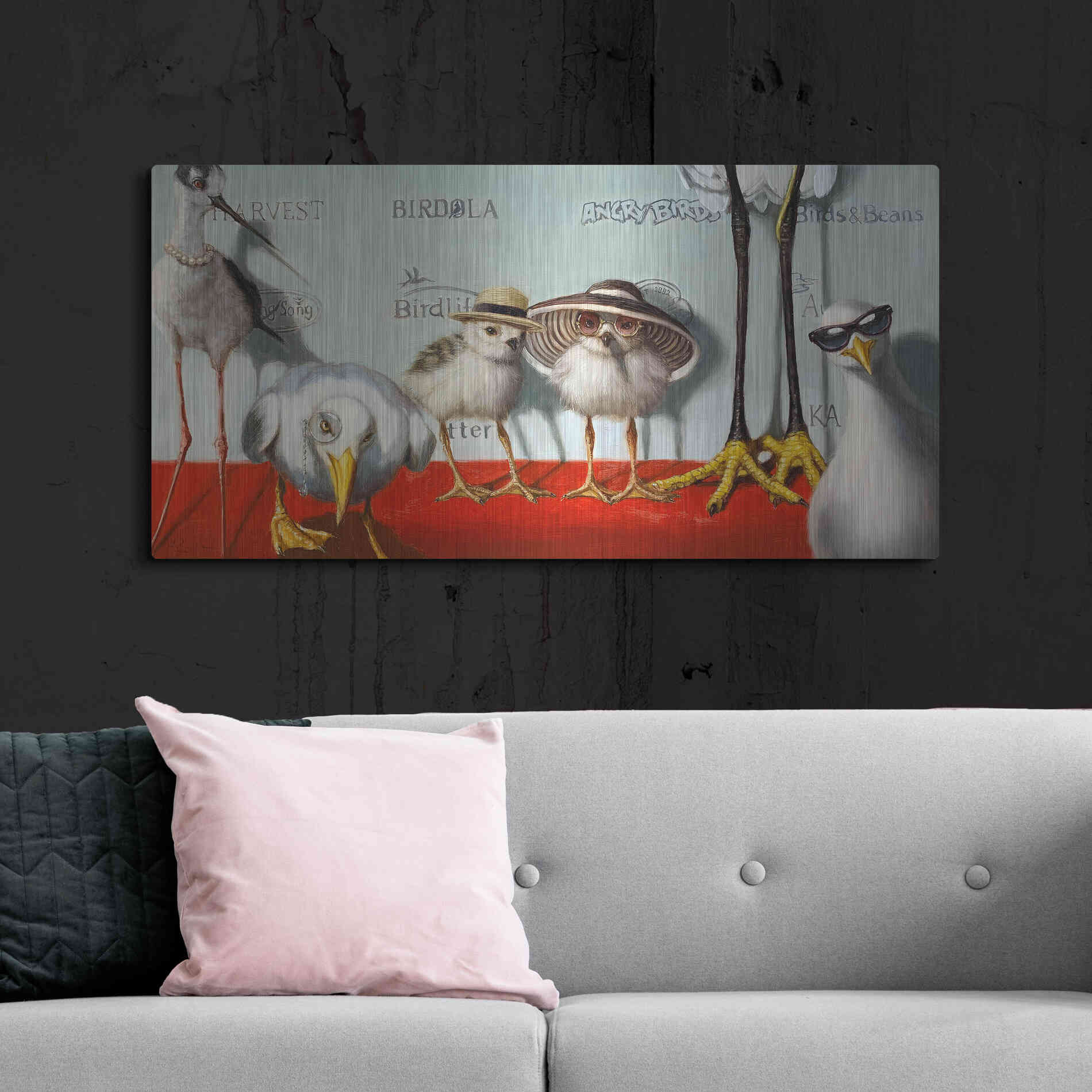 Luxe Metal Art 'Hampton Chicks' by Lucia Heffernan, Metal Wall Art,48x24