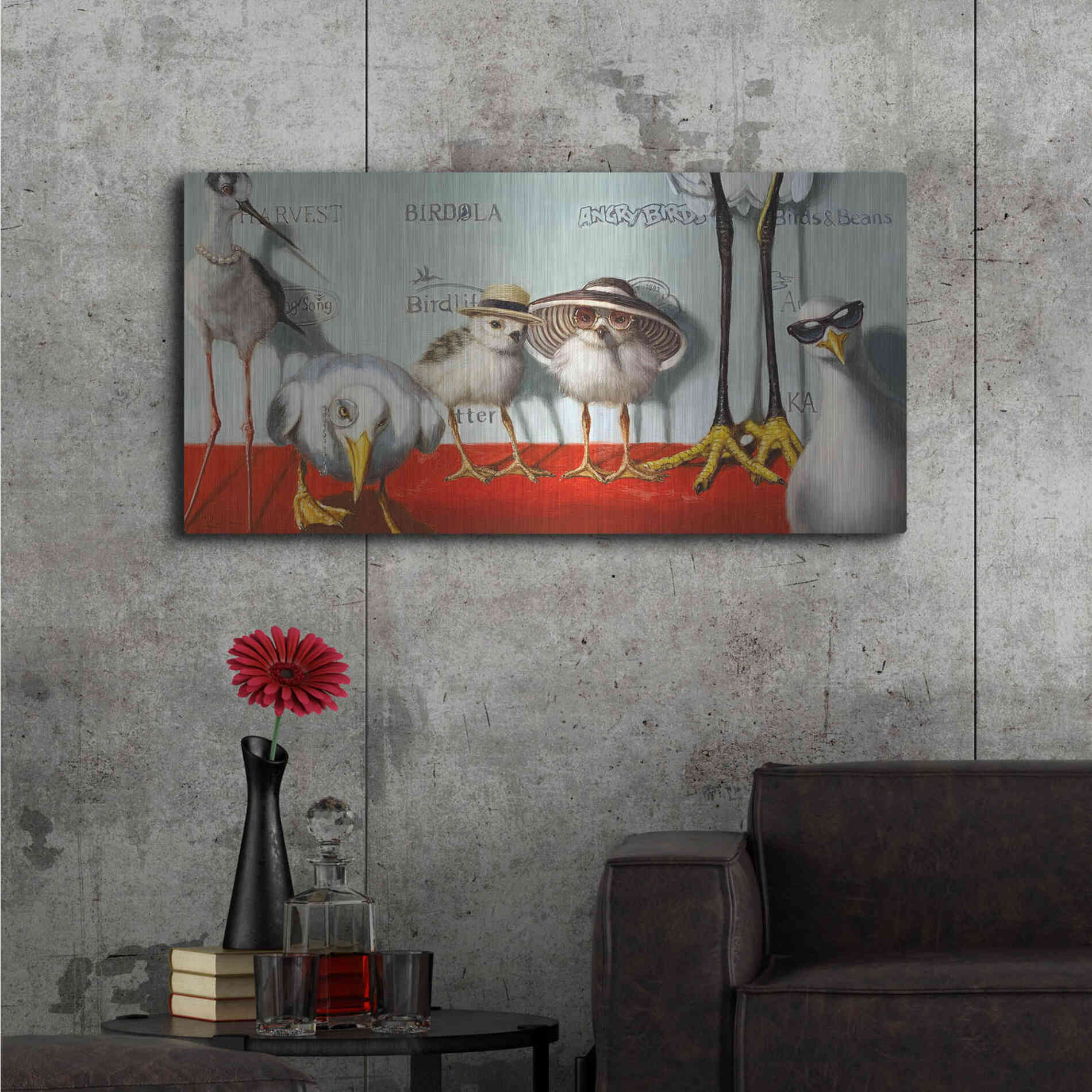 Luxe Metal Art 'Hampton Chicks' by Lucia Heffernan, Metal Wall Art,48x24