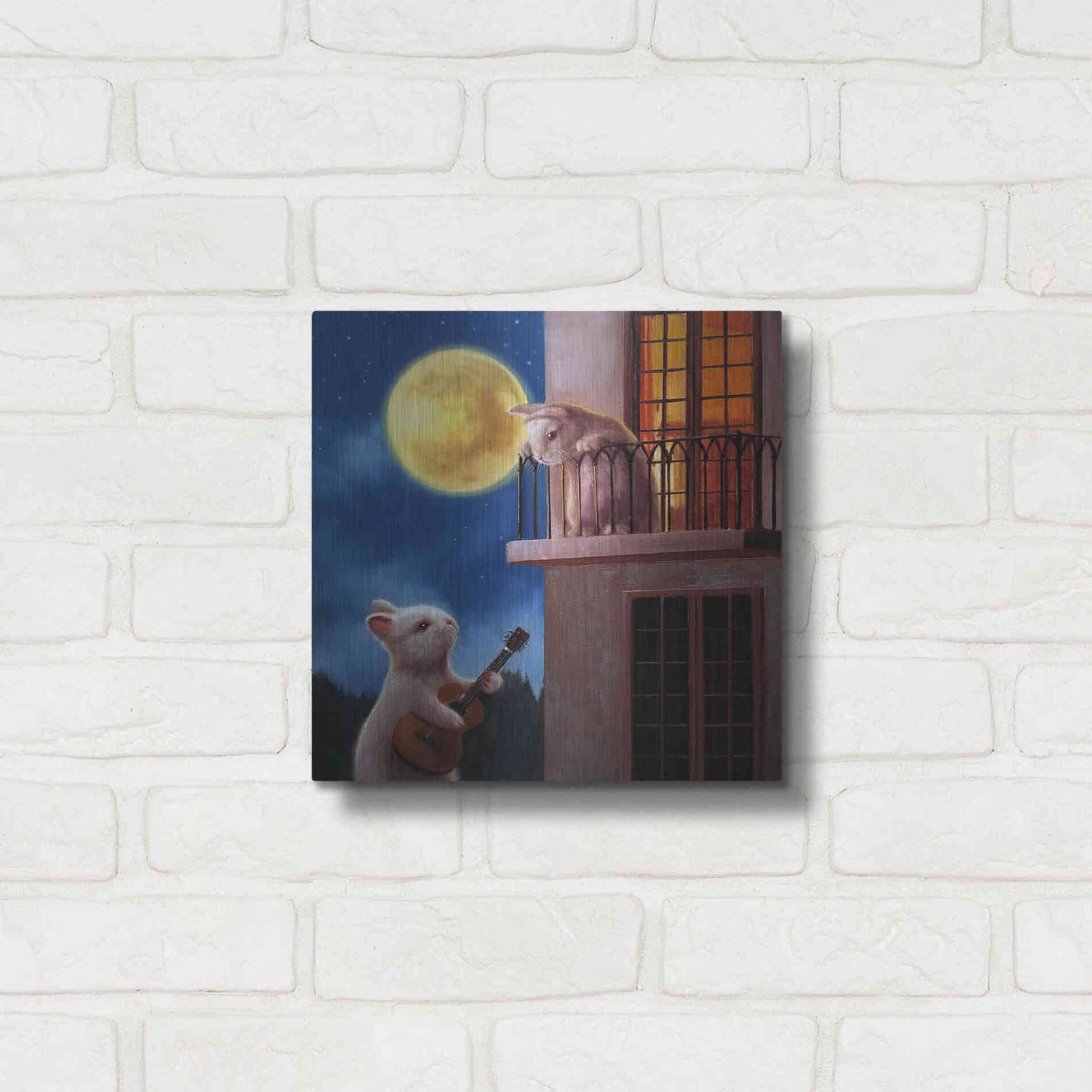 Luxe Metal Art 'Moonlight Serenade' by Lucia Heffernan, Metal Wall Art,12x12