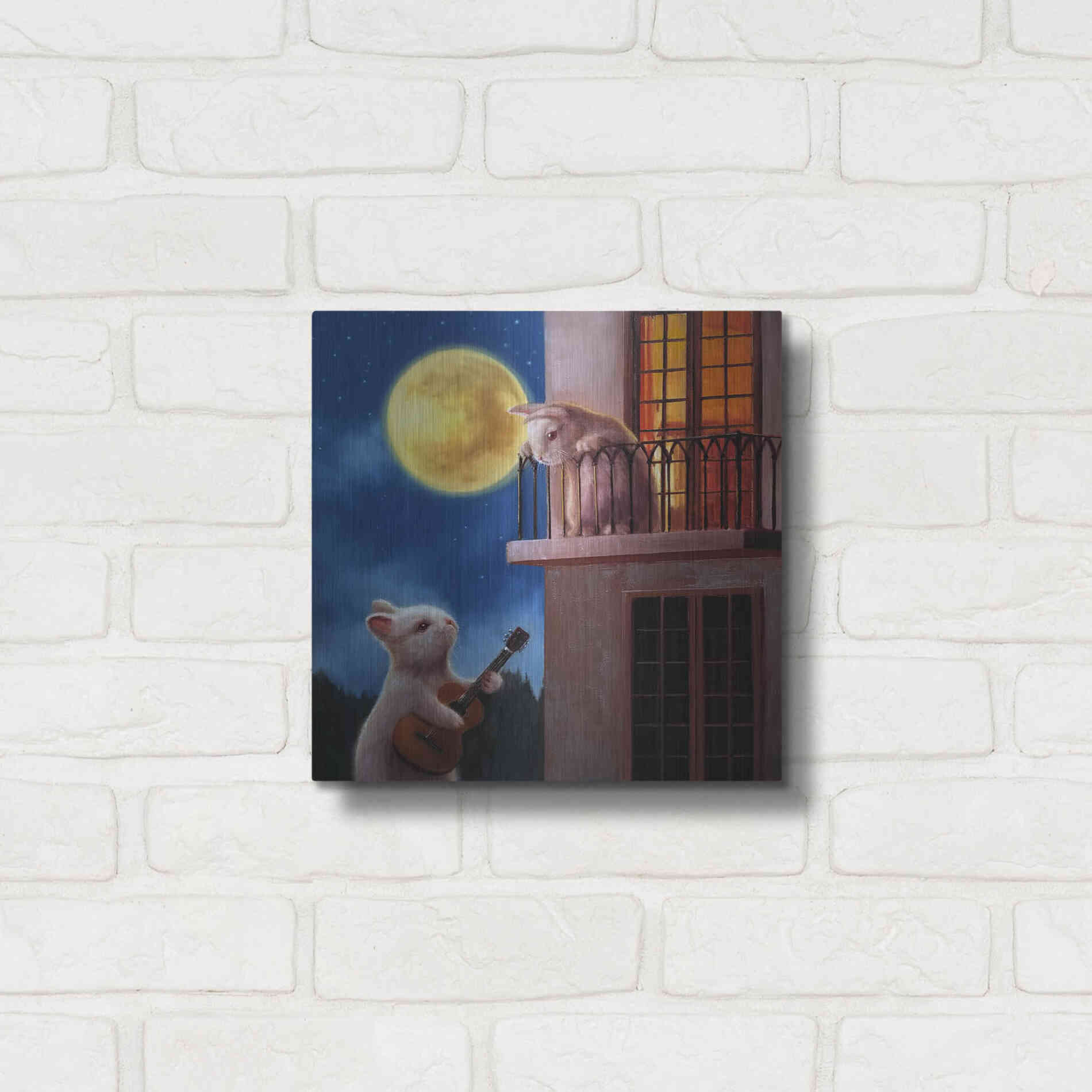 Luxe Metal Art 'Moonlight Serenade' by Lucia Heffernan, Metal Wall Art,12x12