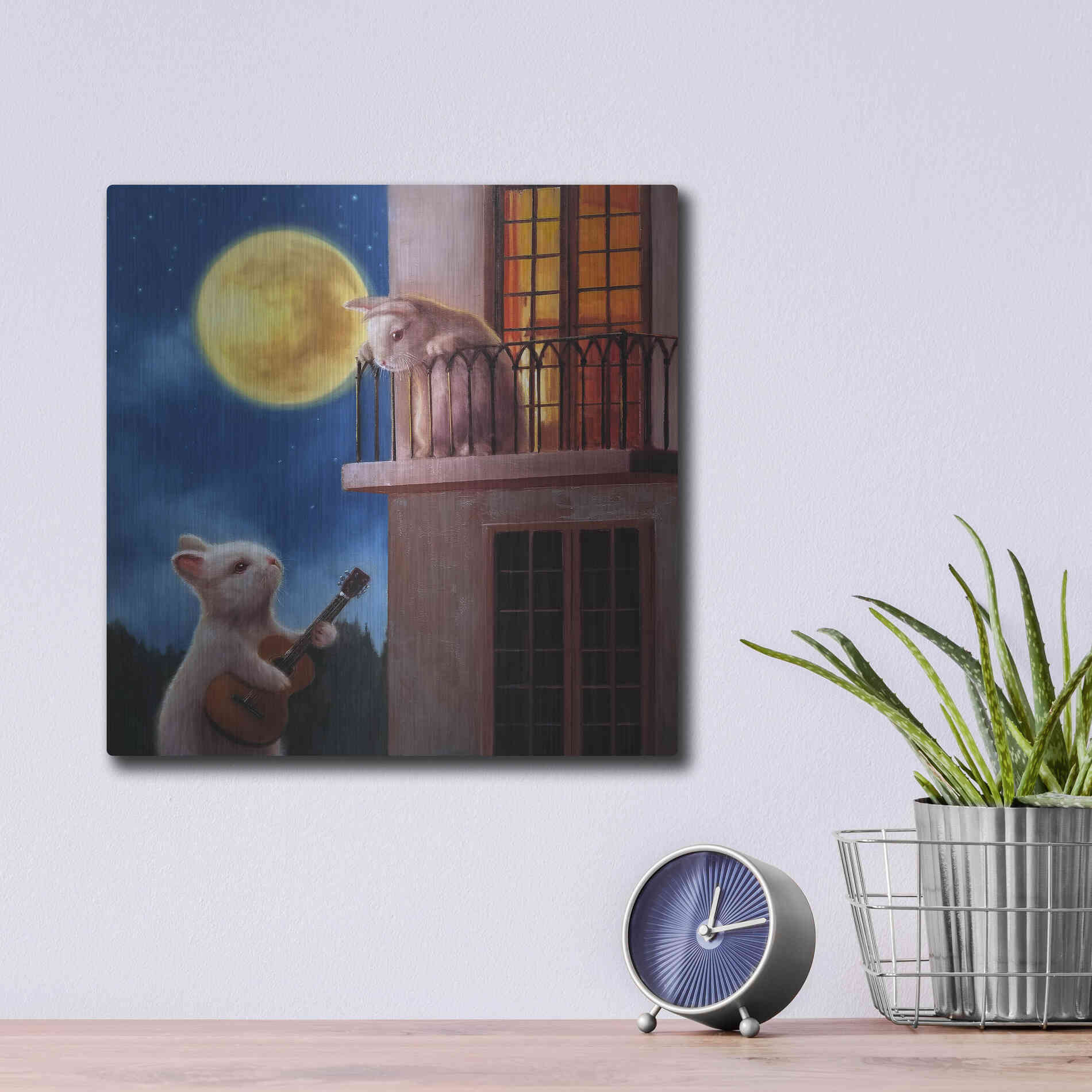 Luxe Metal Art 'Moonlight Serenade' by Lucia Heffernan, Metal Wall Art,12x12