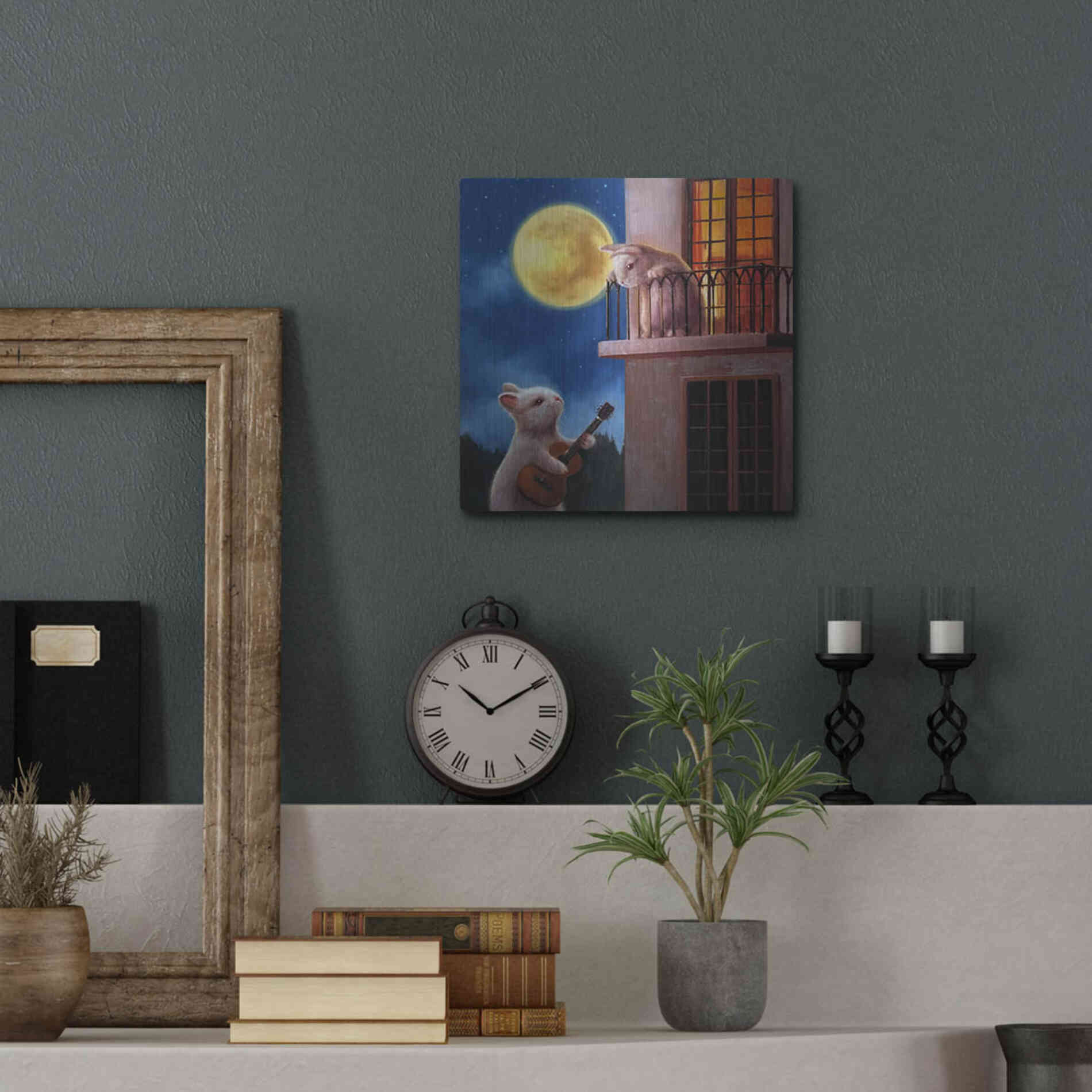 Luxe Metal Art 'Moonlight Serenade' by Lucia Heffernan, Metal Wall Art,12x12