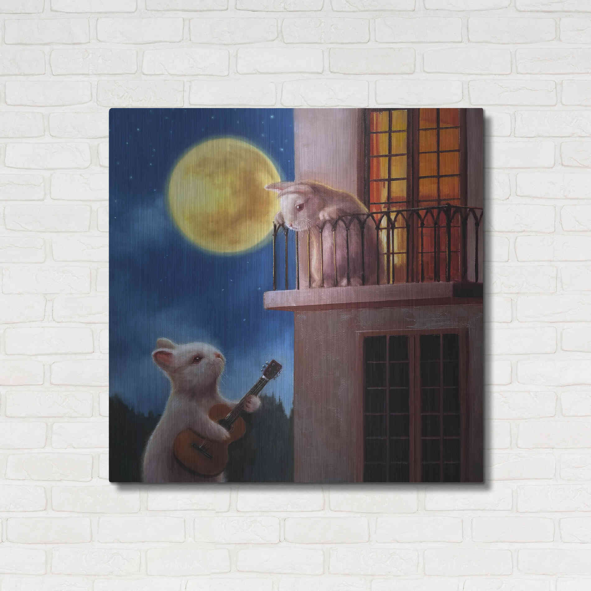 Luxe Metal Art 'Moonlight Serenade' by Lucia Heffernan, Metal Wall Art,36x36