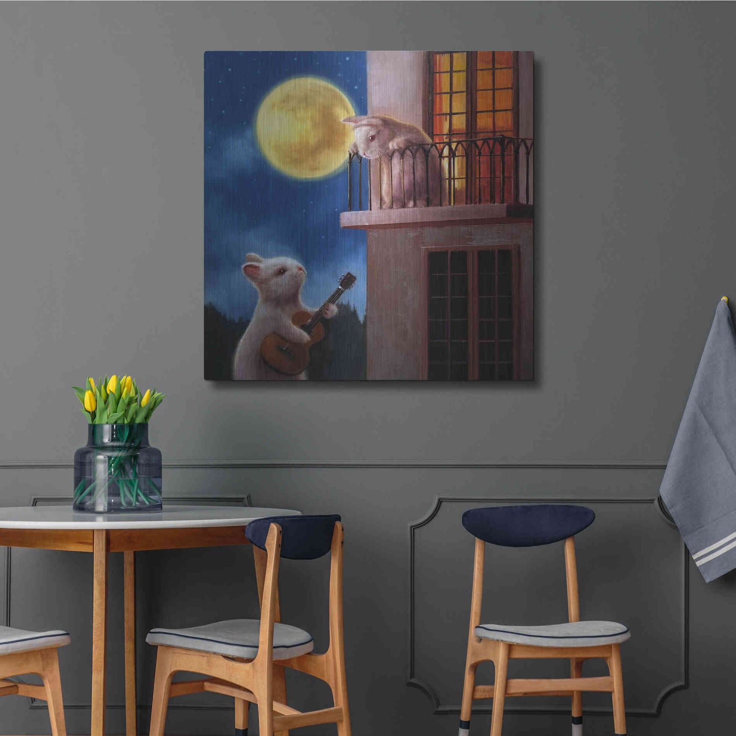 Luxe Metal Art 'Moonlight Serenade' by Lucia Heffernan, Metal Wall Art,36x36