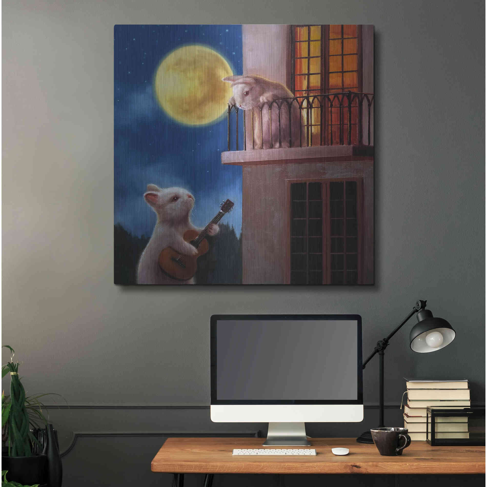 Luxe Metal Art 'Moonlight Serenade' by Lucia Heffernan, Metal Wall Art,36x36