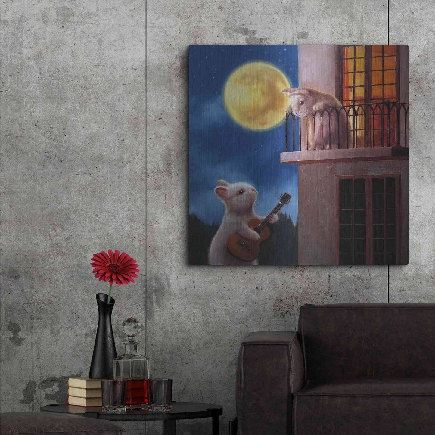 Luxe Metal Art 'Moonlight Serenade' by Lucia Heffernan, Metal Wall Art,36x36