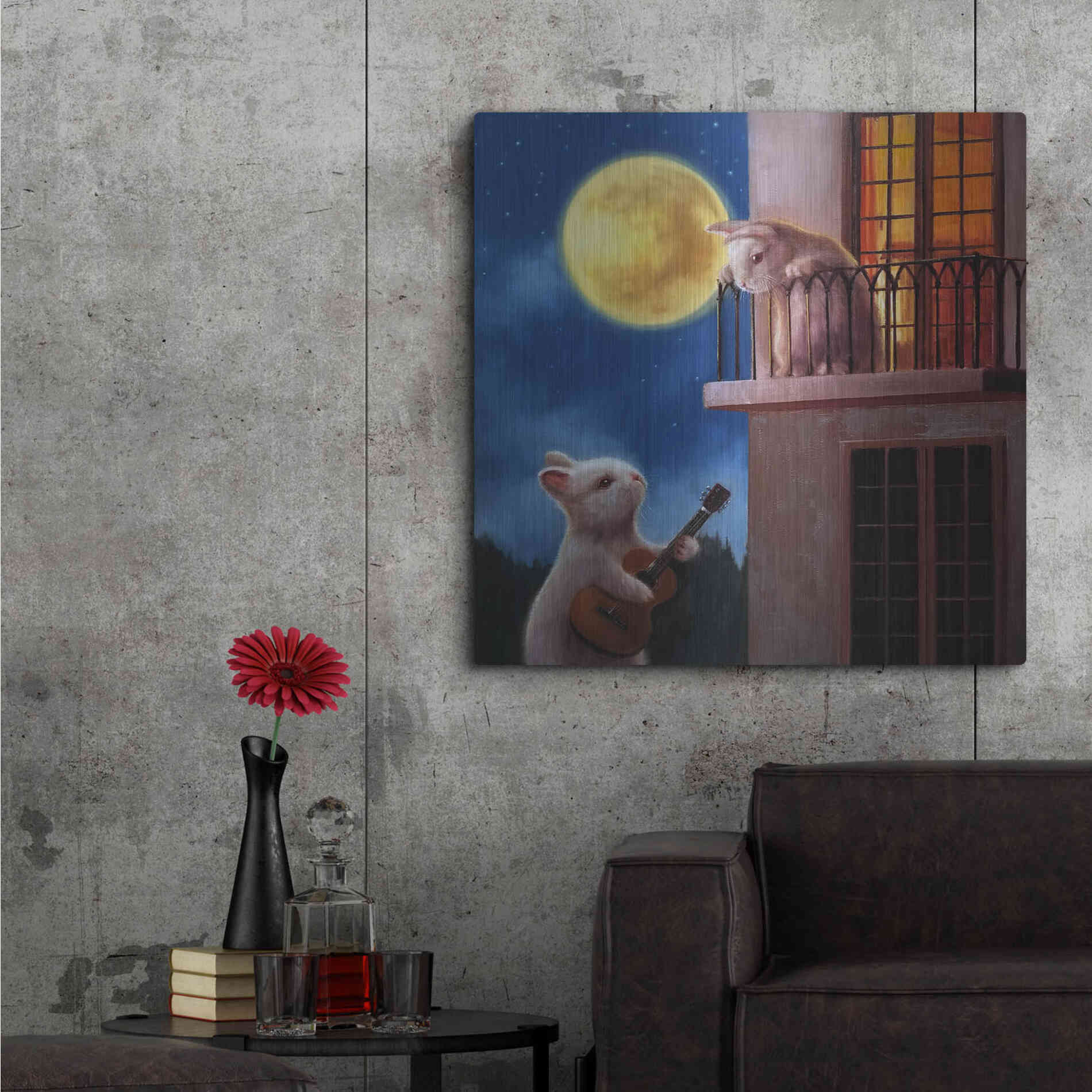 Luxe Metal Art 'Moonlight Serenade' by Lucia Heffernan, Metal Wall Art,36x36