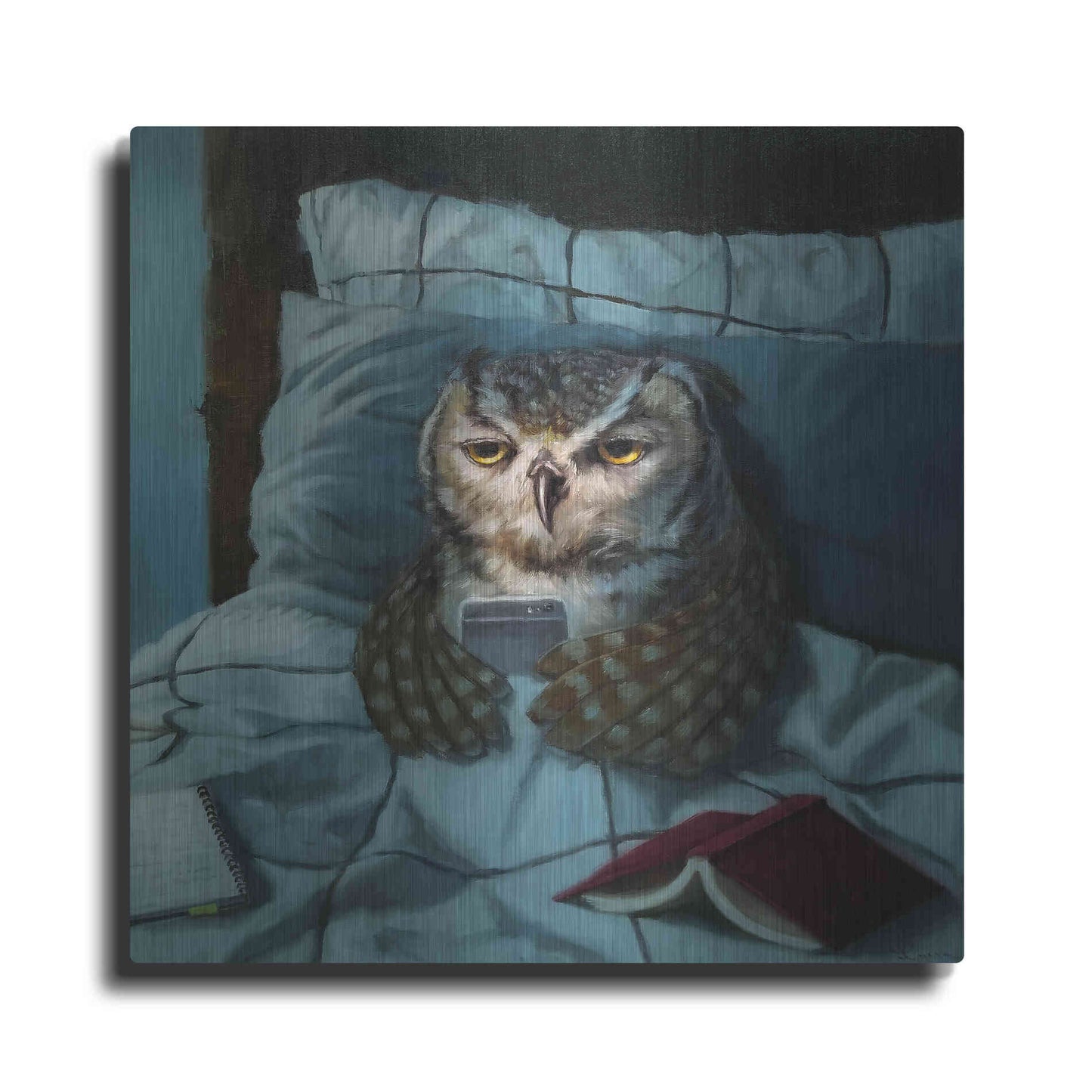 Luxe Metal Art 'Night Owl' by Lucia Heffernan, Metal Wall Art