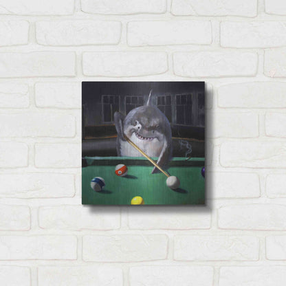 Luxe Metal Art 'Pool Shark' by Lucia Heffernan, Metal Wall Art,12x12