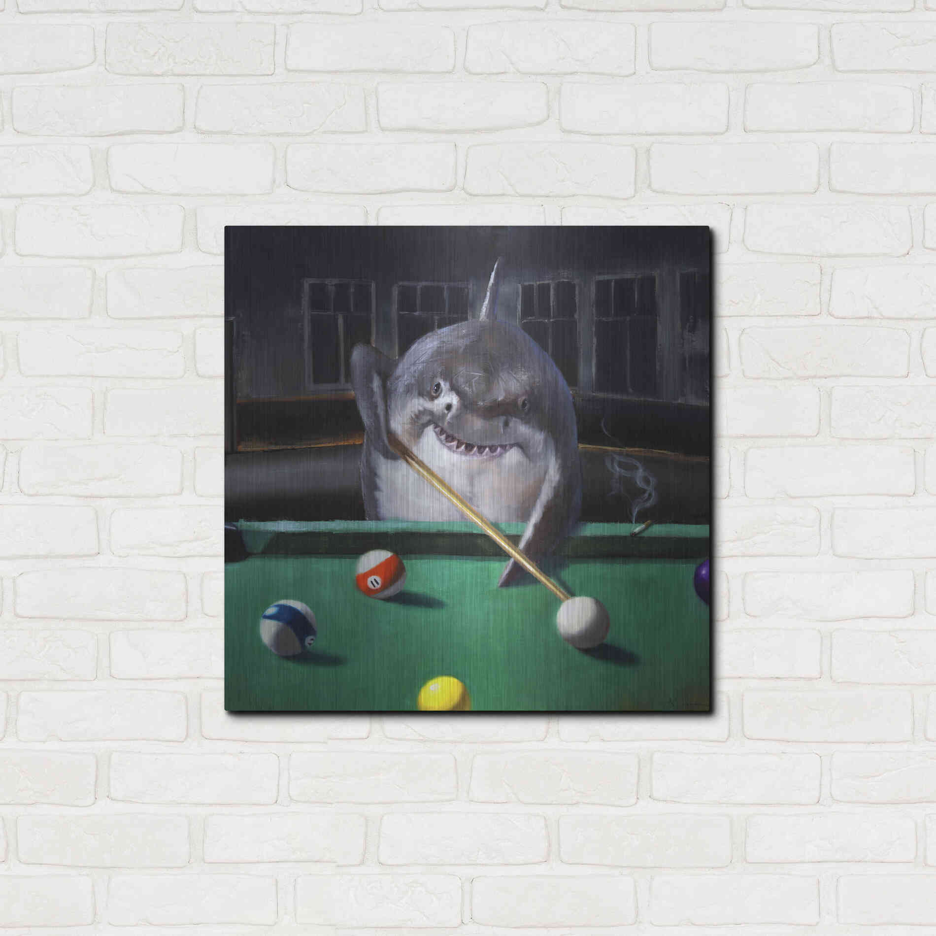 Luxe Metal Art 'Pool Shark' by Lucia Heffernan, Metal Wall Art,24x24
