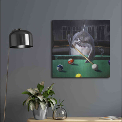 Luxe Metal Art 'Pool Shark' by Lucia Heffernan, Metal Wall Art,24x24