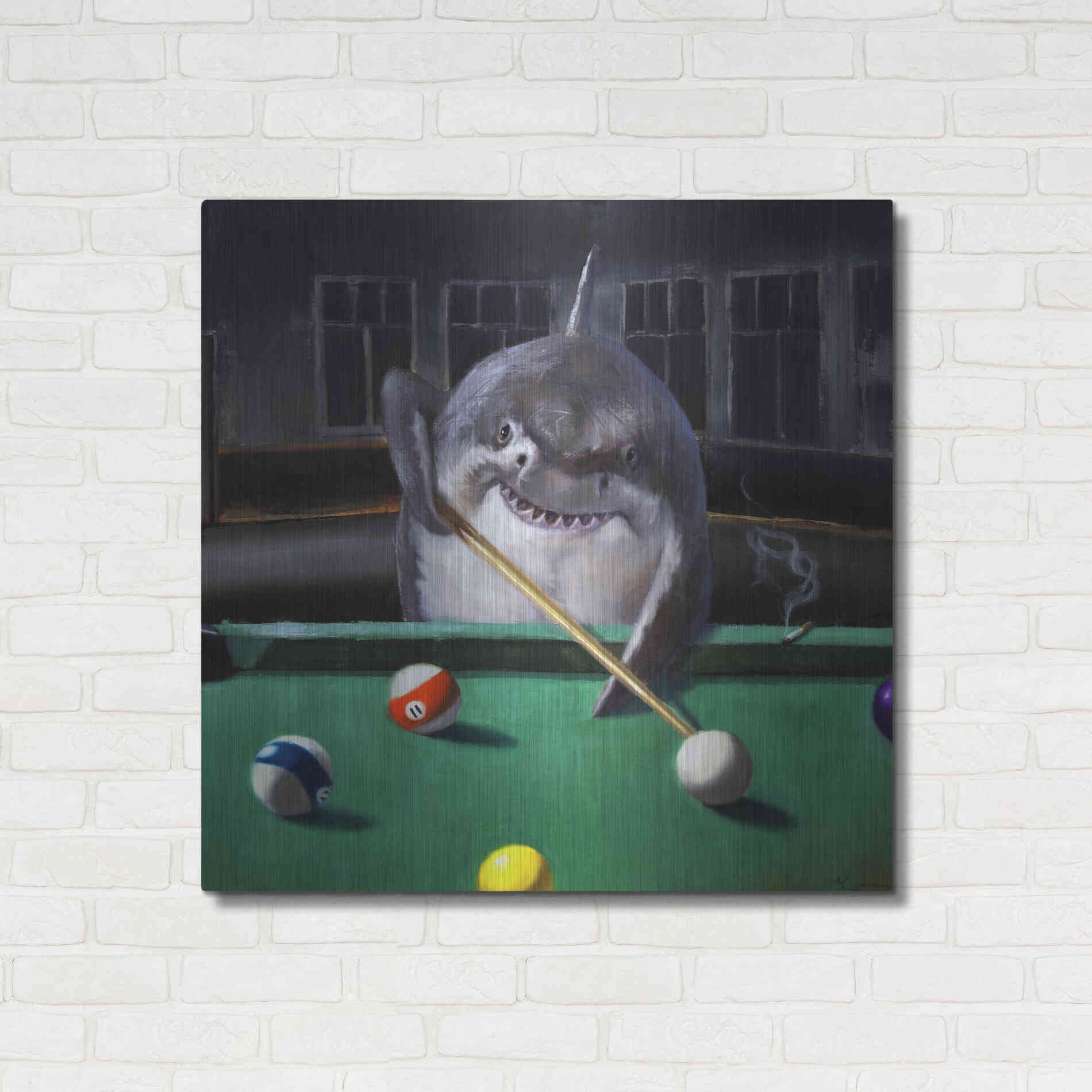 Luxe Metal Art 'Pool Shark' by Lucia Heffernan, Metal Wall Art,36x36