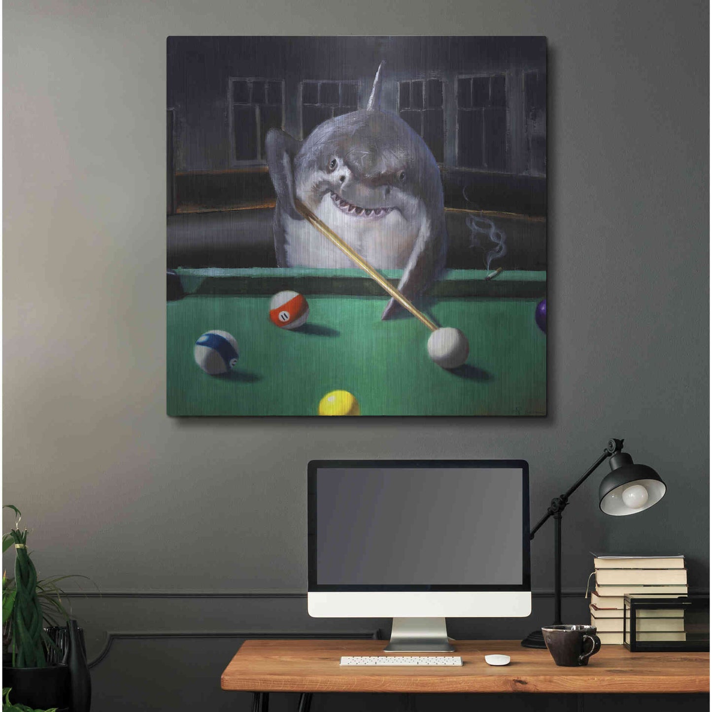 Luxe Metal Art 'Pool Shark' by Lucia Heffernan, Metal Wall Art,36x36