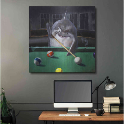 Luxe Metal Art 'Pool Shark' by Lucia Heffernan, Metal Wall Art,36x36