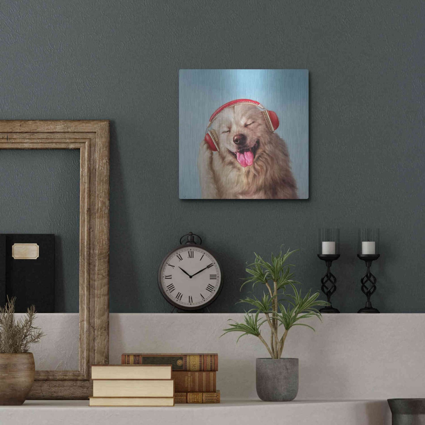 Luxe Metal Art 'Woof Jam' by Lucia Heffernan, Metal Wall Art,12x12