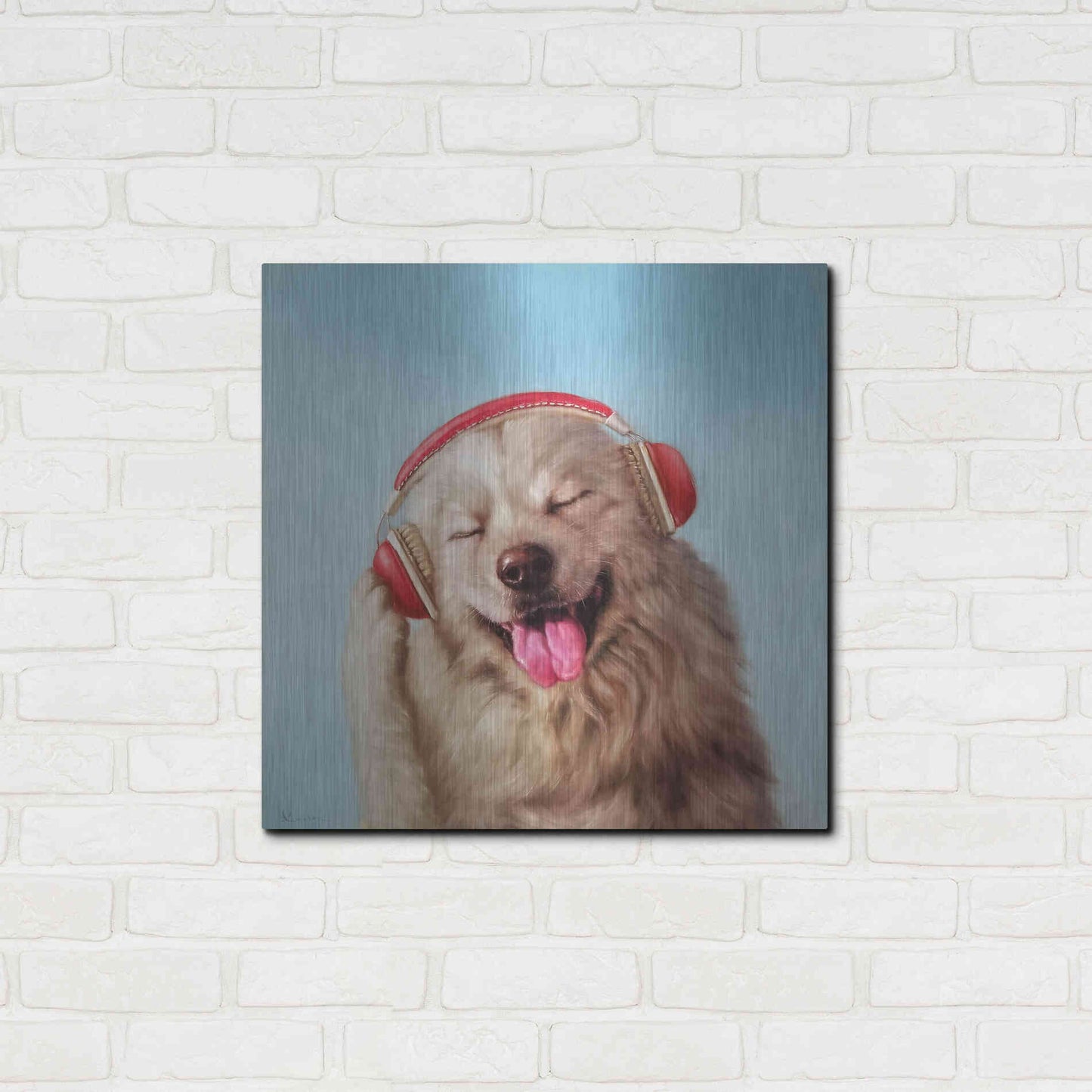 Luxe Metal Art 'Woof Jam' by Lucia Heffernan, Metal Wall Art,24x24