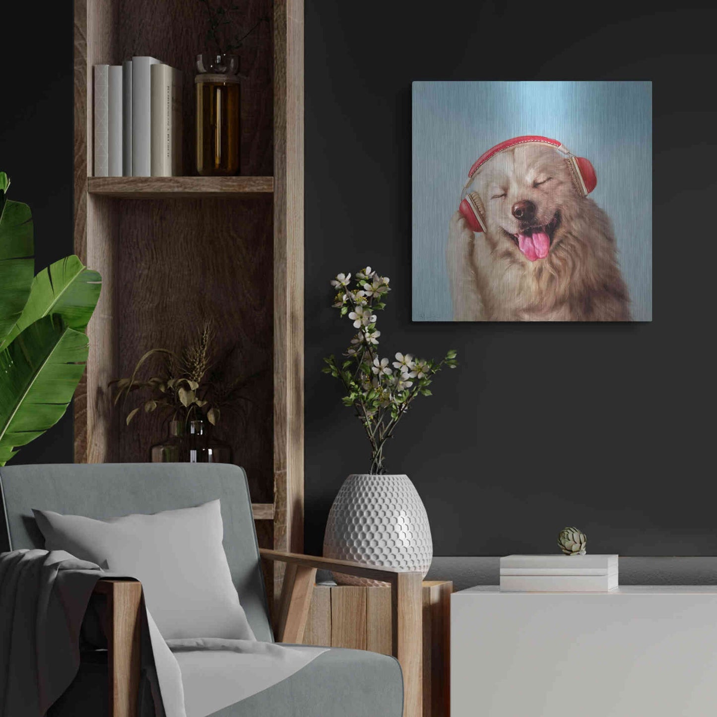 Luxe Metal Art 'Woof Jam' by Lucia Heffernan, Metal Wall Art,24x24