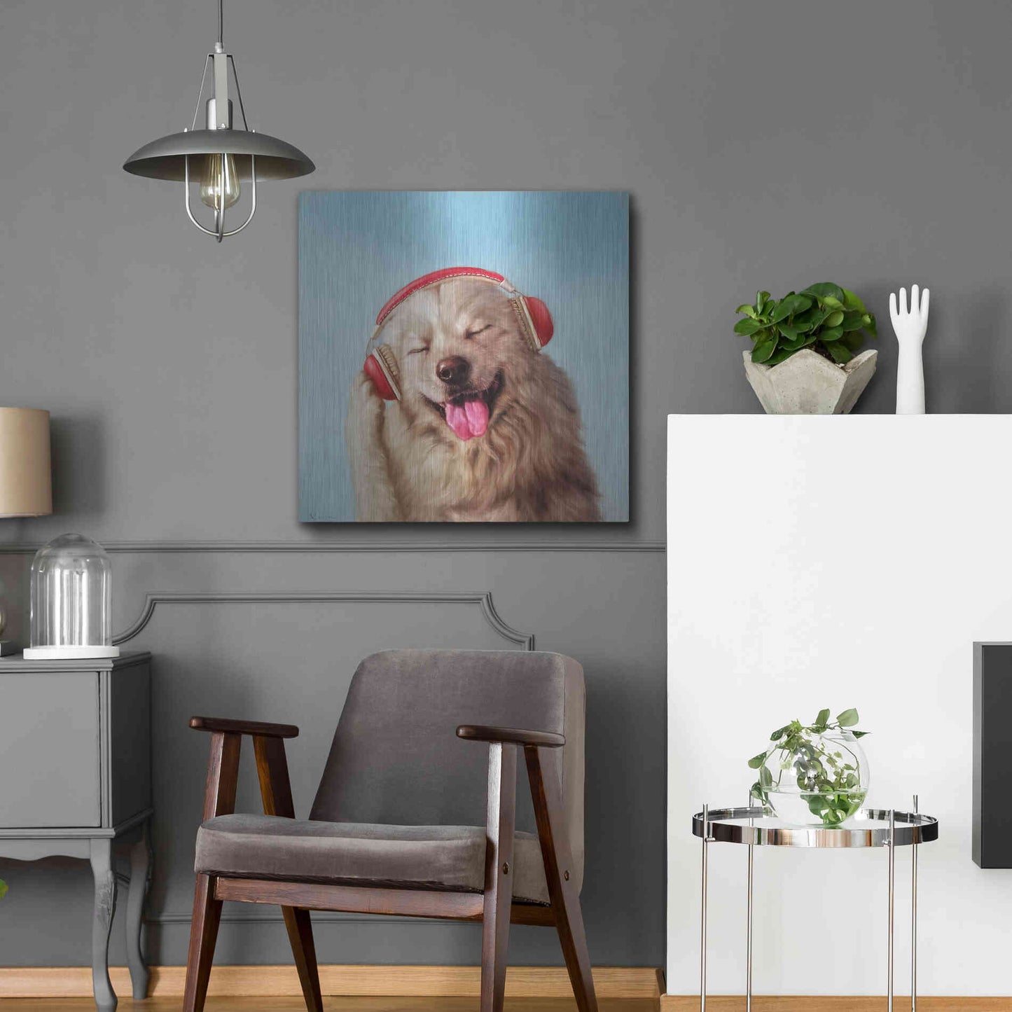 Luxe Metal Art 'Woof Jam' by Lucia Heffernan, Metal Wall Art,24x24