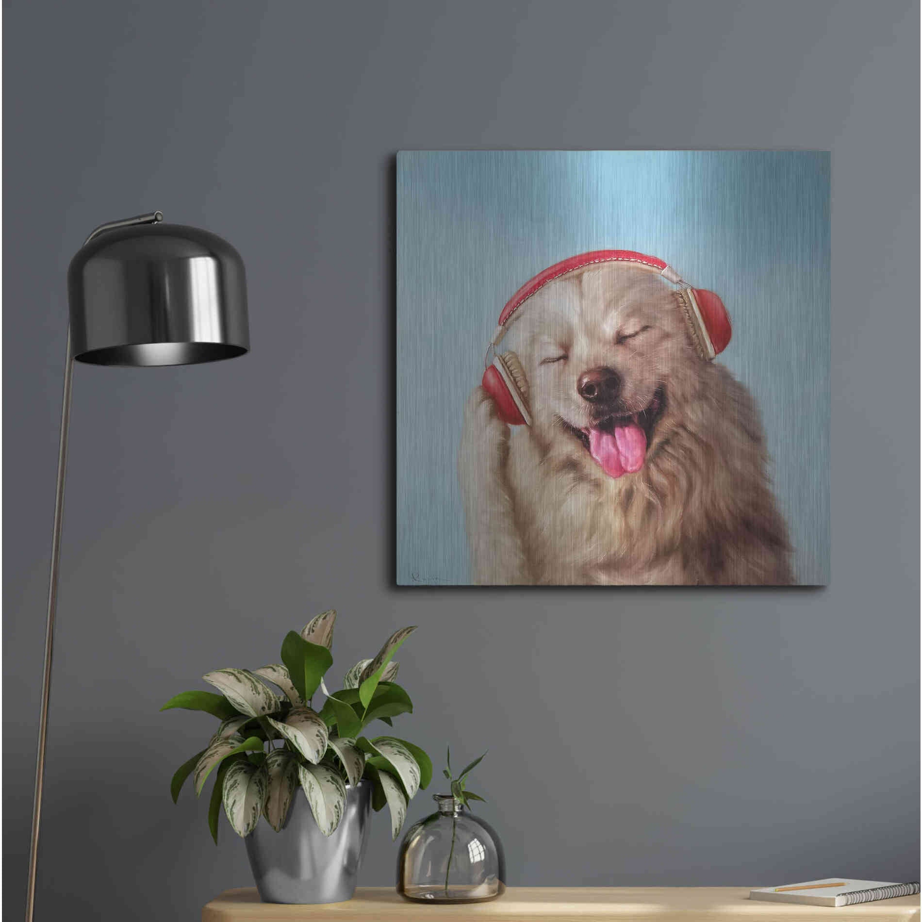Luxe Metal Art 'Woof Jam' by Lucia Heffernan, Metal Wall Art,24x24