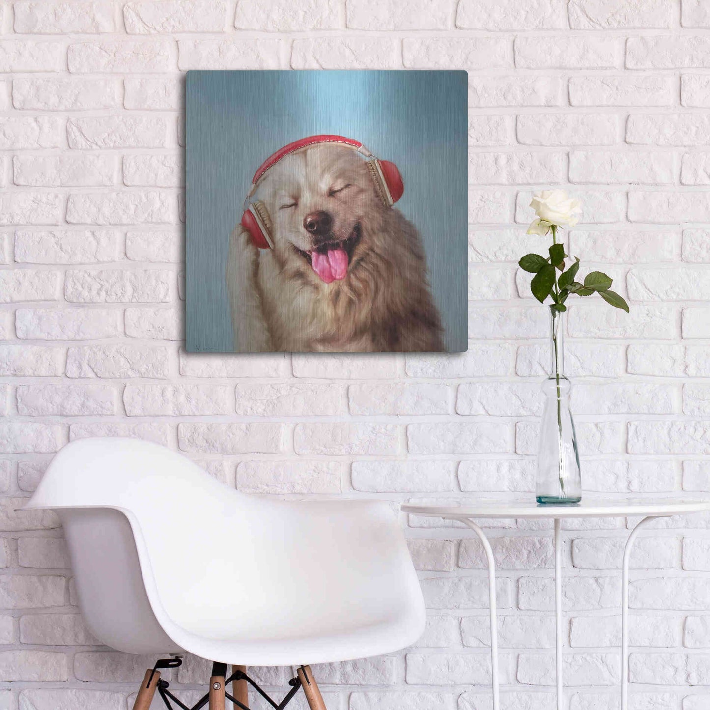 Luxe Metal Art 'Woof Jam' by Lucia Heffernan, Metal Wall Art,24x24