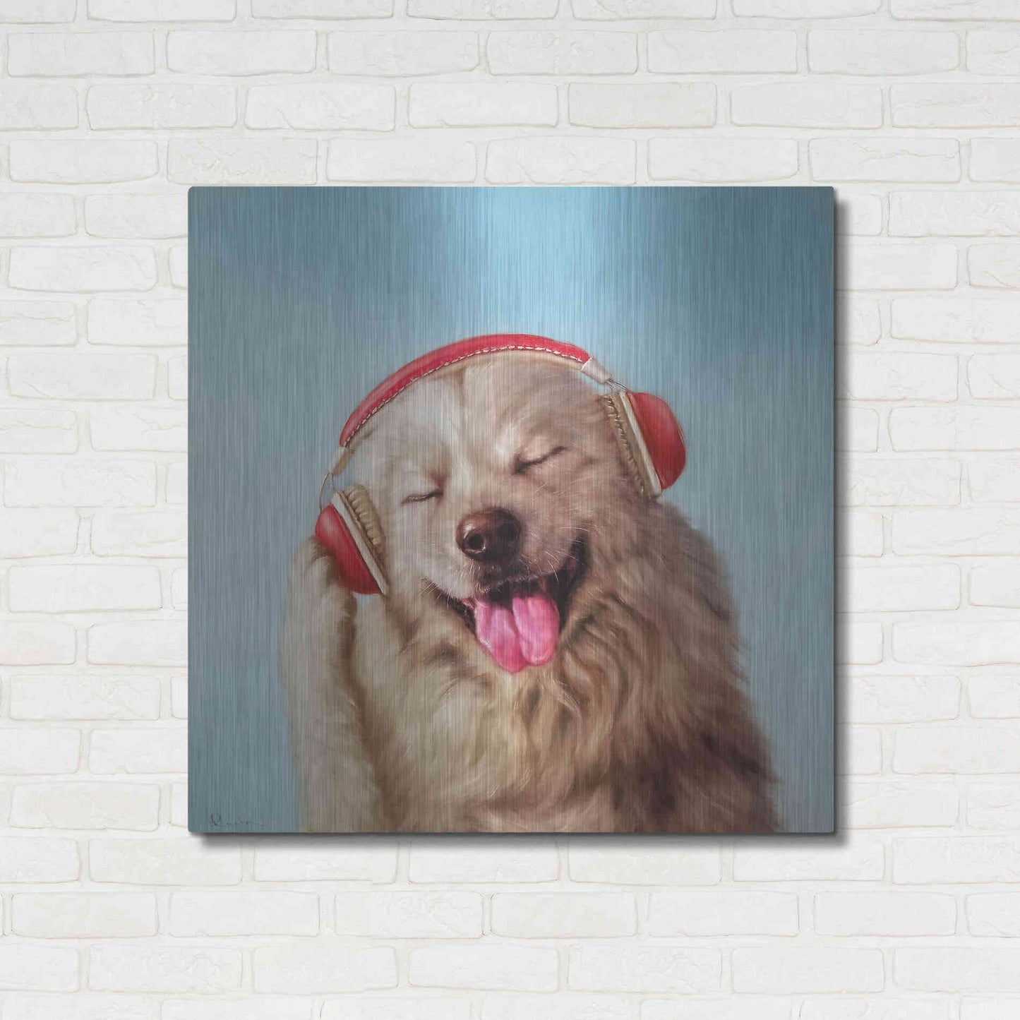 Luxe Metal Art 'Woof Jam' by Lucia Heffernan, Metal Wall Art,36x36