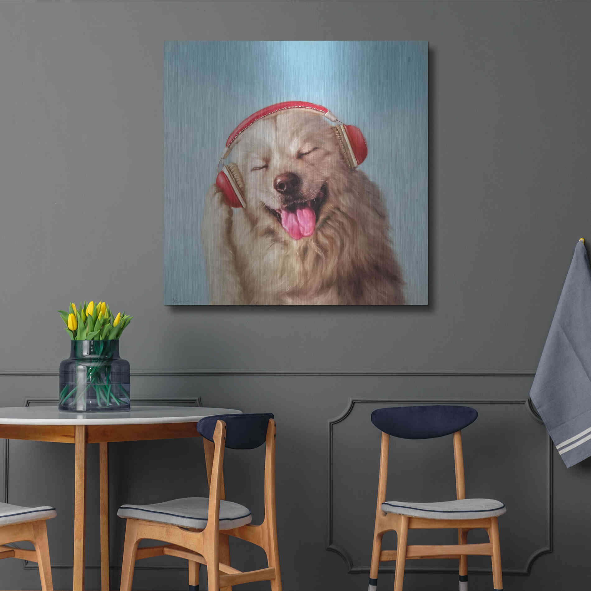 Luxe Metal Art 'Woof Jam' by Lucia Heffernan, Metal Wall Art,36x36