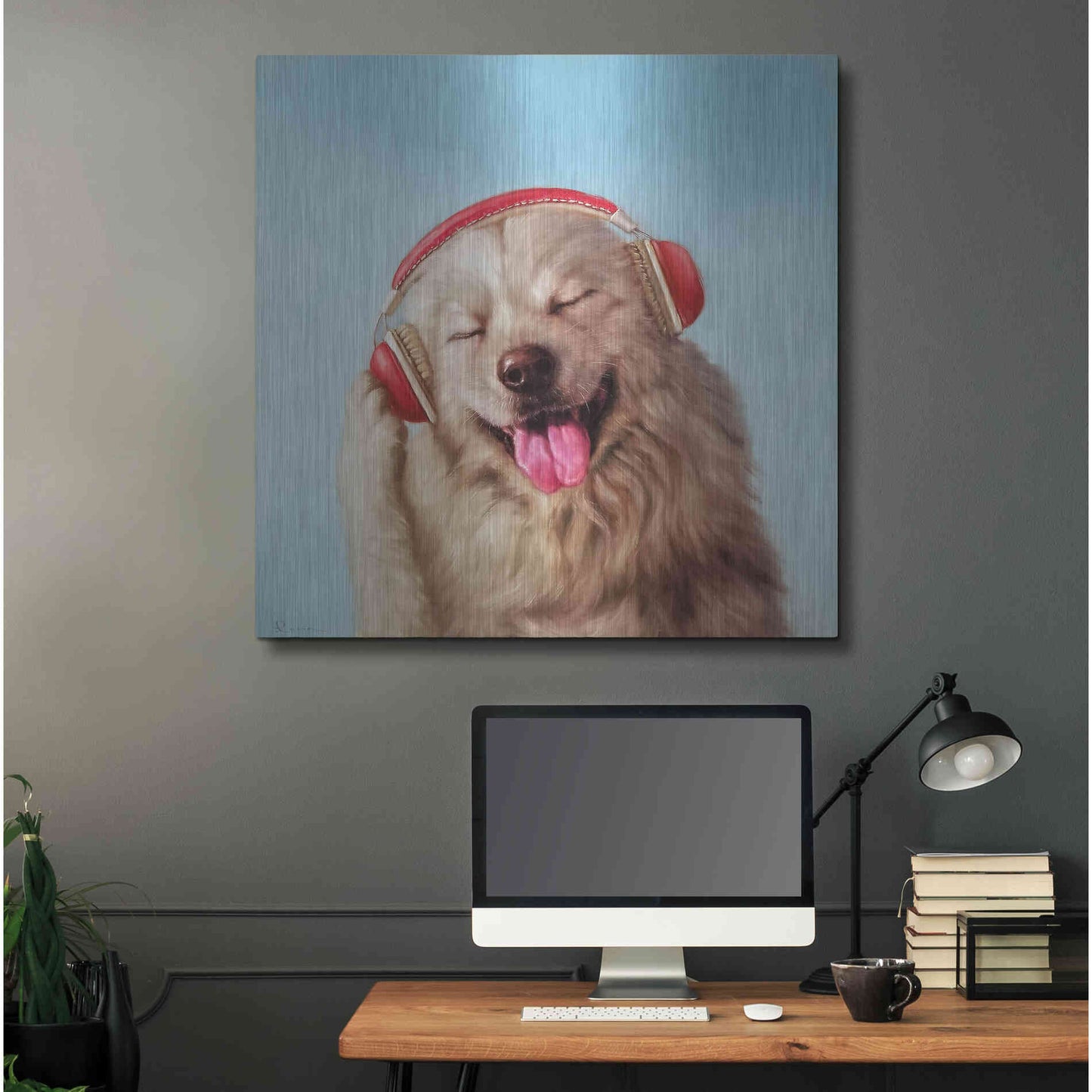 Luxe Metal Art 'Woof Jam' by Lucia Heffernan, Metal Wall Art,36x36