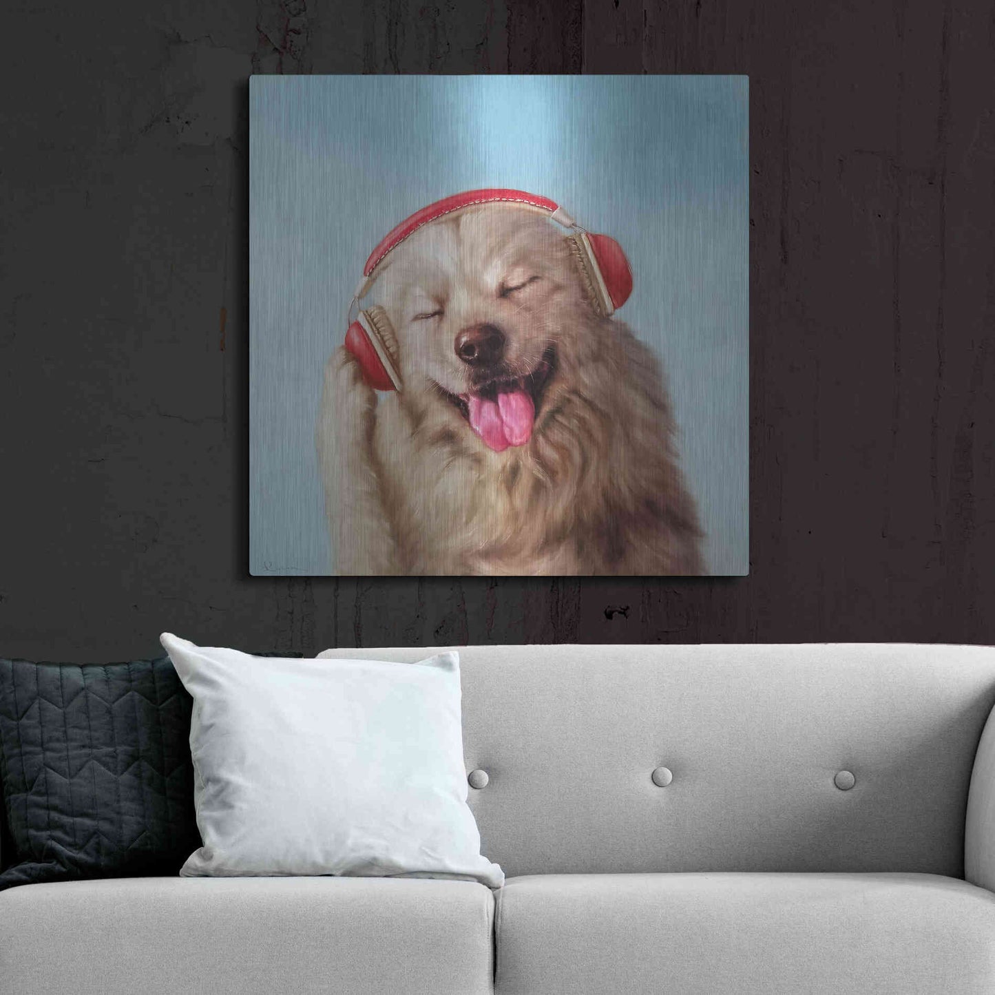 Luxe Metal Art 'Woof Jam' by Lucia Heffernan, Metal Wall Art,36x36