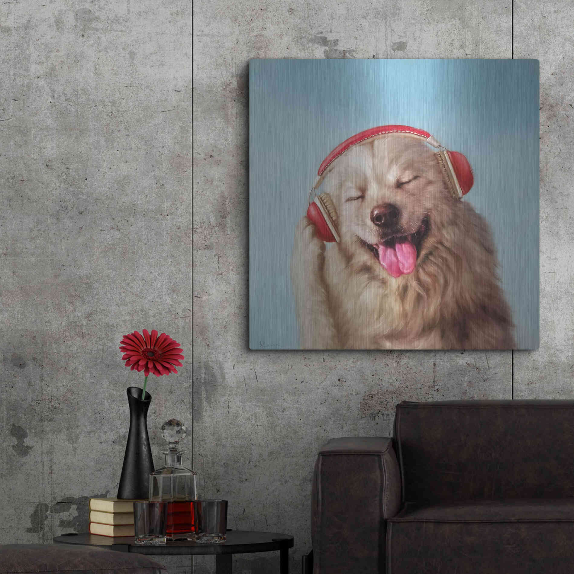 Luxe Metal Art 'Woof Jam' by Lucia Heffernan, Metal Wall Art,36x36