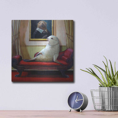 Luxe Metal Art 'Trophy Wife' by Lucia Heffernan, Metal Wall Art,12x12