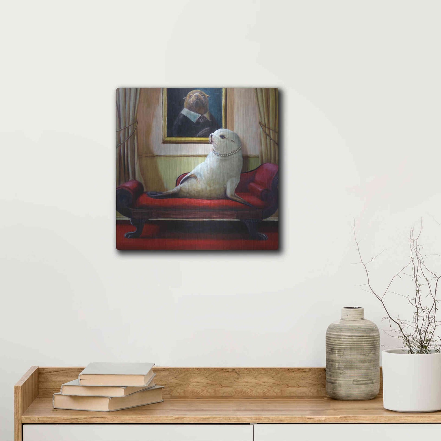 Luxe Metal Art 'Trophy Wife' by Lucia Heffernan, Metal Wall Art,12x12