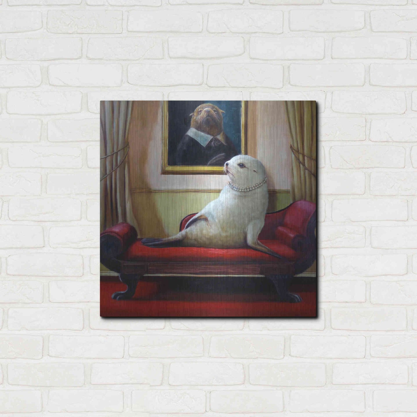 Luxe Metal Art 'Trophy Wife' by Lucia Heffernan, Metal Wall Art,24x24