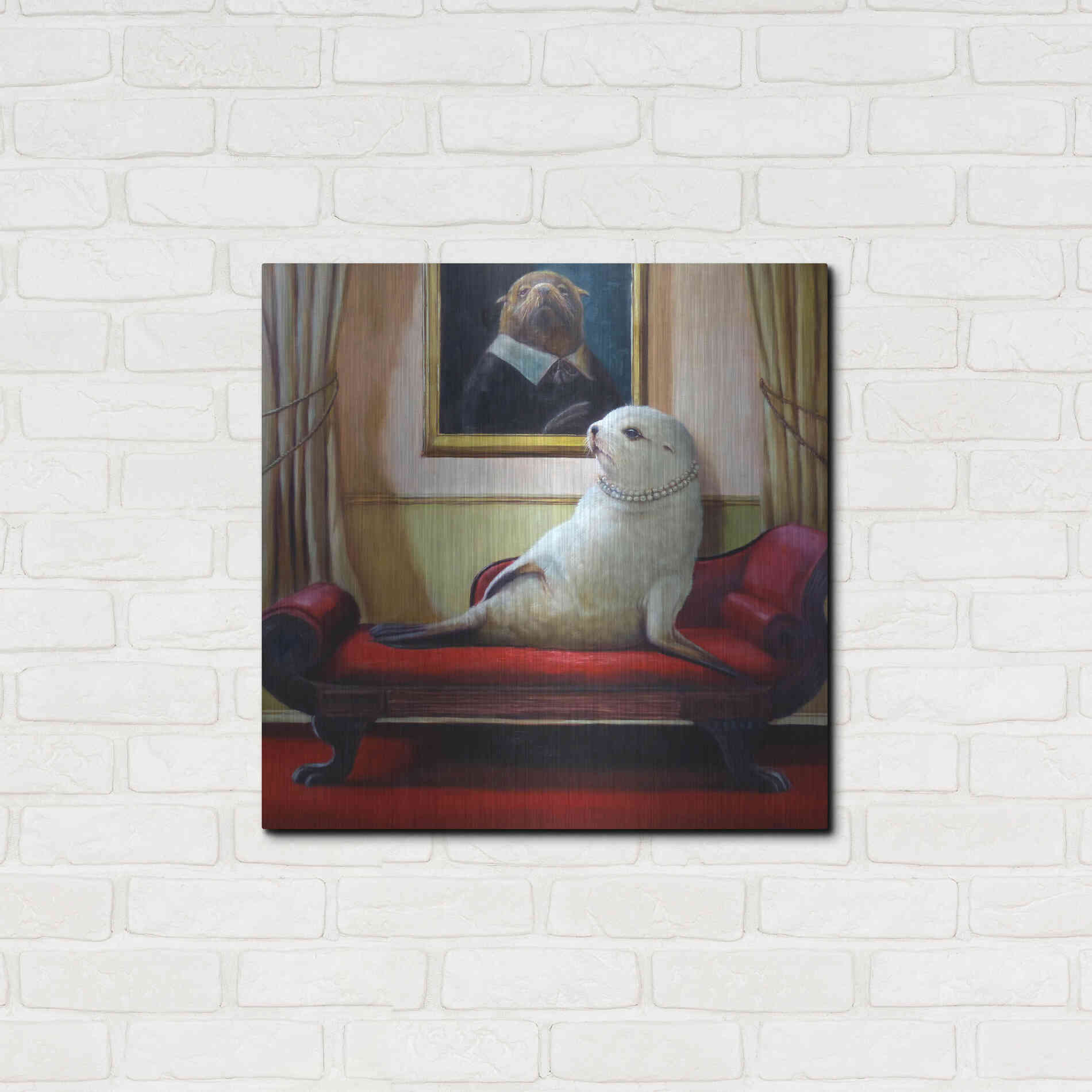 Luxe Metal Art 'Trophy Wife' by Lucia Heffernan, Metal Wall Art,24x24