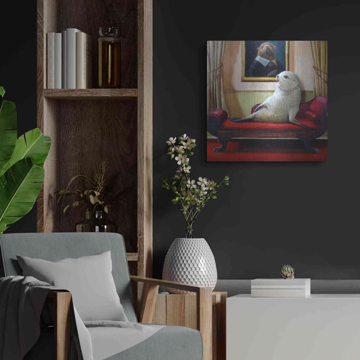 Luxe Metal Art 'Trophy Wife' by Lucia Heffernan, Metal Wall Art,24x24