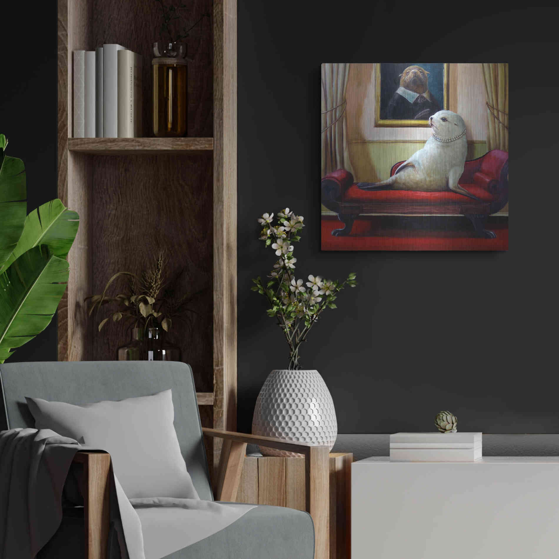 Luxe Metal Art 'Trophy Wife' by Lucia Heffernan, Metal Wall Art,24x24