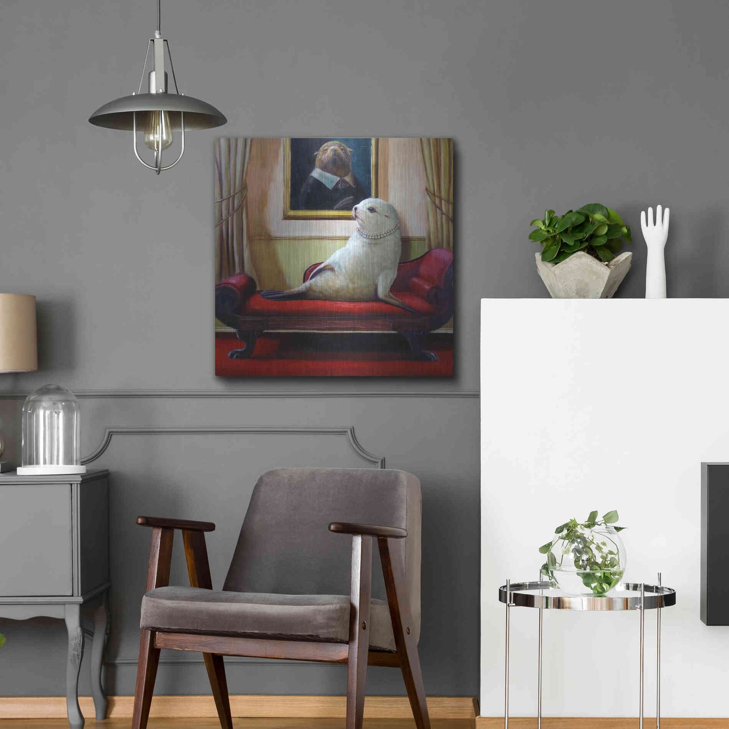 Luxe Metal Art 'Trophy Wife' by Lucia Heffernan, Metal Wall Art,24x24