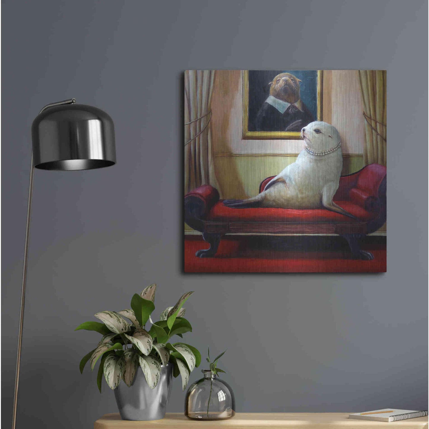 Luxe Metal Art 'Trophy Wife' by Lucia Heffernan, Metal Wall Art,24x24