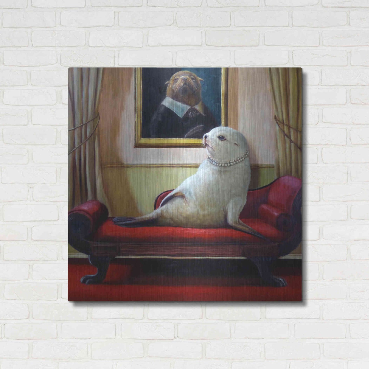 Luxe Metal Art 'Trophy Wife' by Lucia Heffernan, Metal Wall Art,36x36