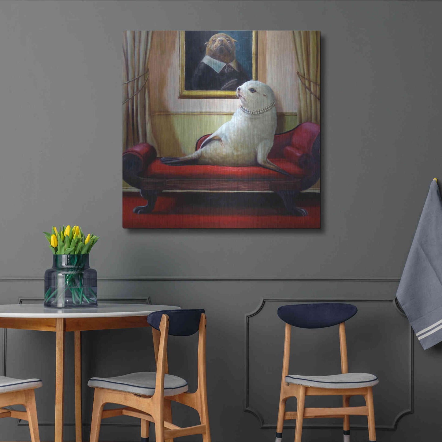 Luxe Metal Art 'Trophy Wife' by Lucia Heffernan, Metal Wall Art,36x36