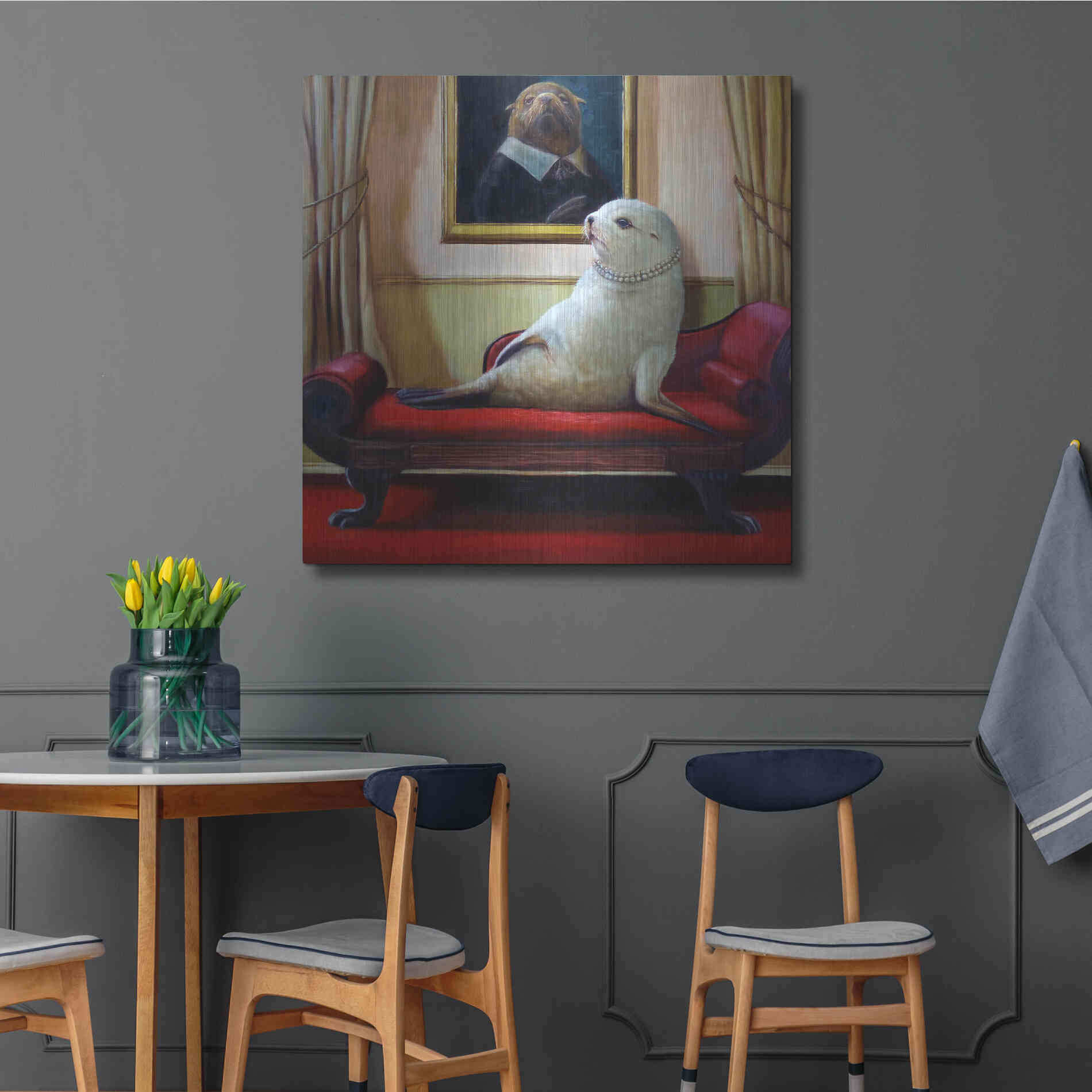 Luxe Metal Art 'Trophy Wife' by Lucia Heffernan, Metal Wall Art,36x36