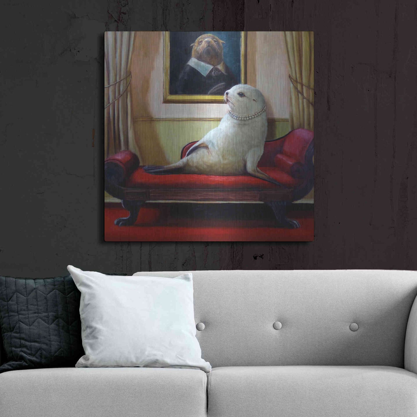 Luxe Metal Art 'Trophy Wife' by Lucia Heffernan, Metal Wall Art,36x36