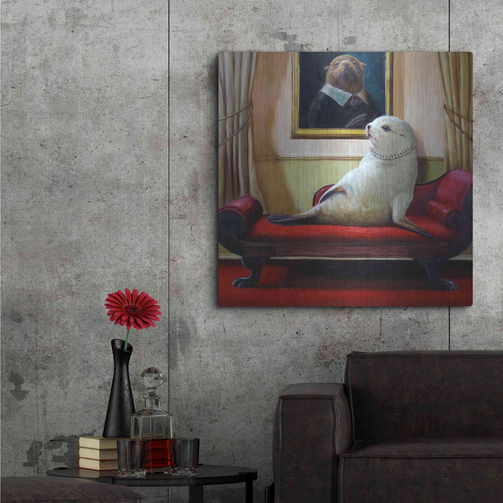 Luxe Metal Art 'Trophy Wife' by Lucia Heffernan, Metal Wall Art,36x36