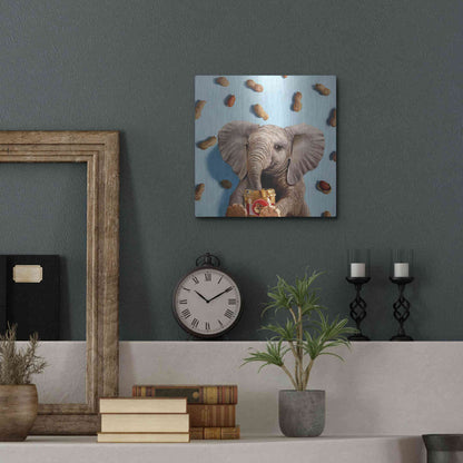 Luxe Metal Art 'Feeling Nutty' by Lucia Heffernan, Metal Wall Art,12x12