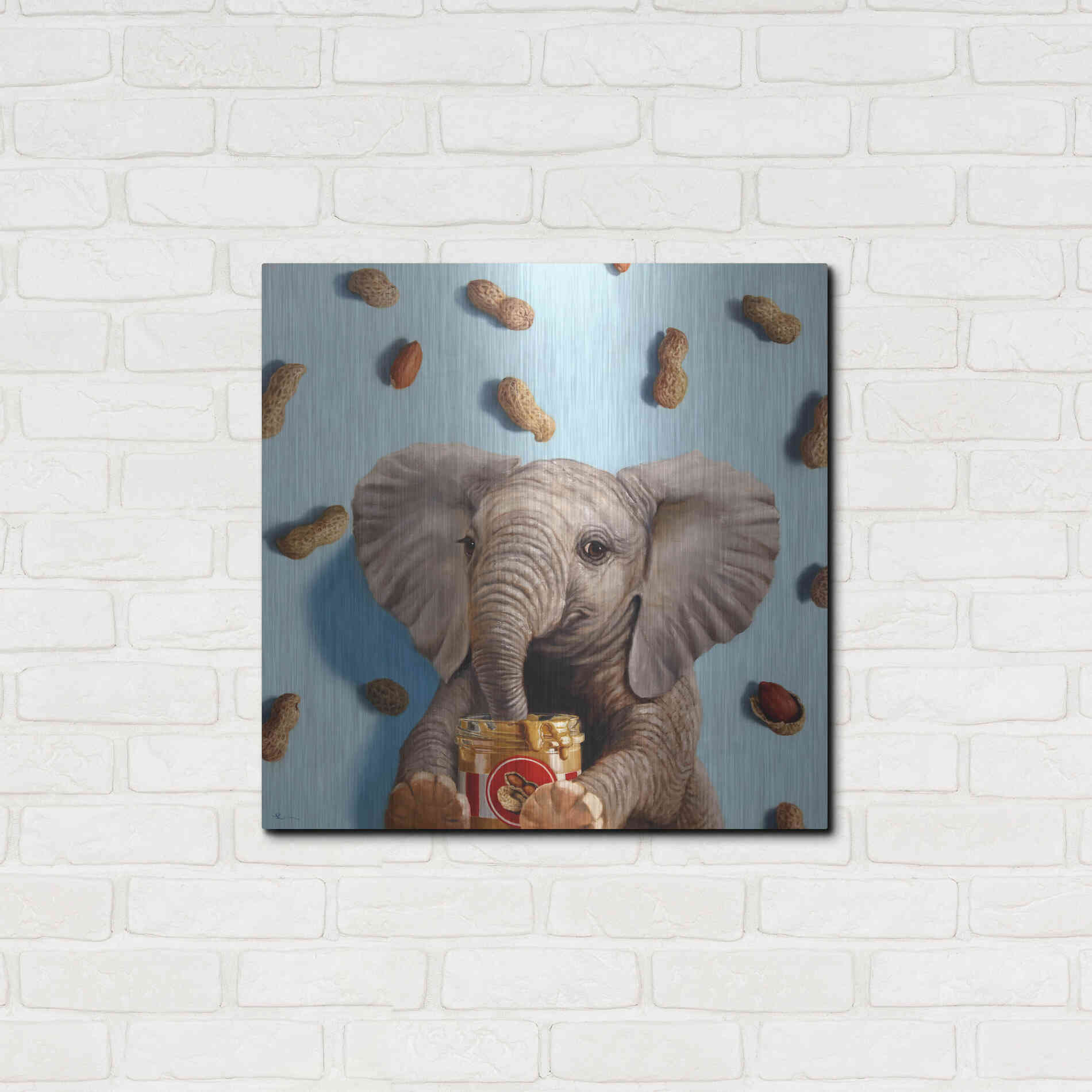 Luxe Metal Art 'Feeling Nutty' by Lucia Heffernan, Metal Wall Art,24x24